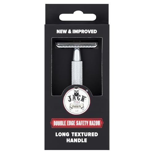 Double Edge Safety Razor, Chrome, 3-Piece Construction, Men's, Closed Comb Design, Single Blade, Weighted Precision Head