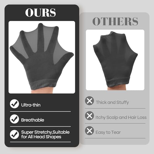 Black Wig Cap for Women & Men - 6 Pack Ultra-Thin Breathable Mesh Stocking Caps Variation of 6P/Black