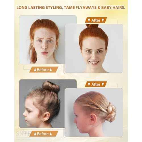 Samnyte Hair Wax Stick, 2PCS Wax Stick for Hair Slick Stick, Hair Wax Stick for Flyaways Hair Gel Stick Non-greasy Styling Cream for Fly Away & Frizz Hair