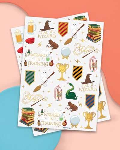 Wizard Party Temporary Tattoos - 60 Gold Foil Designs