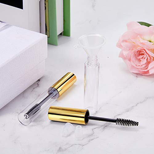 25pcs 10ml Empty Mascara Tubes with Wand & Funnels Gold