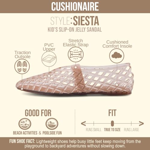 CUSHIONAIRE Siesta Girls Jelly Sandals - Flexible Ballet Flats