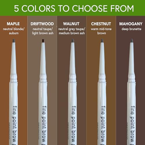 Honeybee Gardens Fine Point Brow Pencil, Chestnut, Long-Lasting Eyebrow Definition, Vegan, Cruelty-Free Beauty