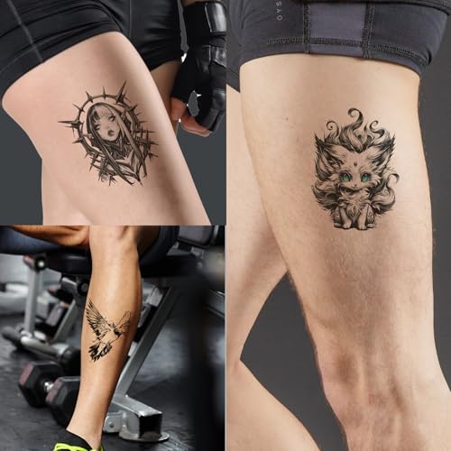 26 Waterproof Temporary Tattoos,4.7 Inches Each.Suitable for Adults and Children,for Use On Chest,Shoulders,Arms,and Legs.Realistic Halloween-Themed Designs.