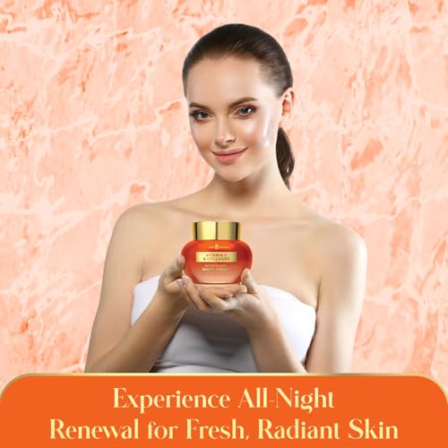 Skin Ceremony Vitamin C & Collagen Face Moisturizer - Anti-Aging, Skin Tightening, Reduce Wrinkles, Skin Brightening Night Cream - Cruelty Free Korean Skin Care For All Skin Types - 1.69 Fl. oz