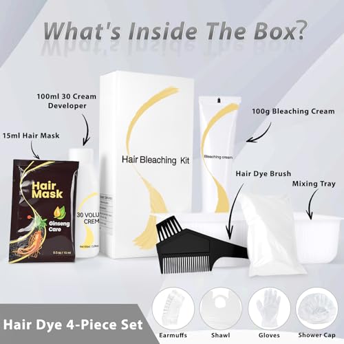 JUANCHI Ammonia-Free Hair Bleach Kit - Lift Up to 8 Levels, No Drip Lightening for Home Use