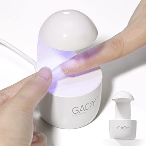GAOY Mini UV LED Nail Lamp - Portable Travel Gel Light for Nail Tips (White)