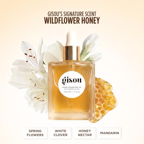 Gisou Honey Infused Hair Oil 0.7 Fl Oz – Heat Protection & Shine