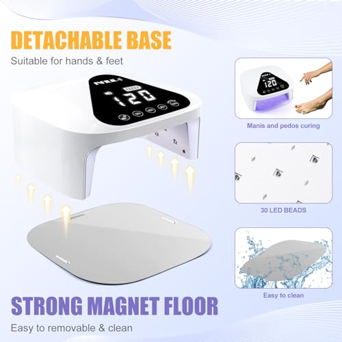 NXJ INFILILA Cordless UV Nail Lamp for Gel Polish, Faster UV LED Nail Lamp with 4 Timers, Touch Control Display, Auto Sensor for Professional Salon & Home
