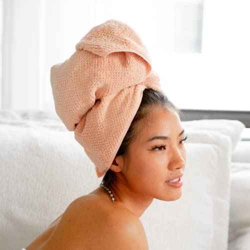VOLO Cloud Pink Hero Hair Towel + Facial Spa Headband for Women | Wrap Towel + Headband For Washing Face & Makeup | Ultra-Soft, Fast Drying, Anti-Frizz Nanoweave Fabric | Reusable Package | Microfiber