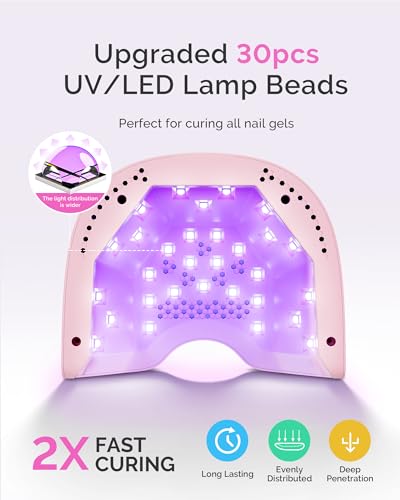 Pink MelodySusie UV LED Nail Lamp P-Plus30A with UV Gloves for Gel Nails