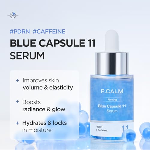 P.CALM Blue Capsule 11 Serum ? PDRN & Caffeine for Intense Moisture, Plumping Effect, Elasticity, and Radiant Skin, Korean PDRN Serum (30ml / 1.01 fl.oz)