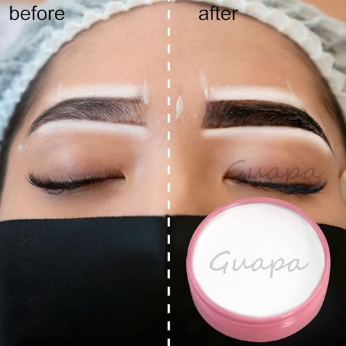 0.7oz Highly Pigmented White Mapping Paste Microblading Eyebrows Shape Mark Tools Brows Contour Design Paste Eyebrow Tinting Tool for Permanent Makeup Micropigmentation (White Paste with Pink Box)