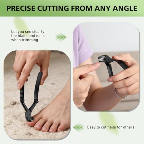 Baluca Ergonomic Toenail Clipper for Seniors - Heavy Duty, Extra Long Handle with Catcher