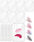 8-Piece Acrylic Nail Art Palette with Stainless Steel Stirring Rods
