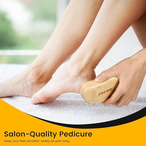 BEZOX Nano Glass Pedicure Foot File Callus Remover with Bamboo Handle
