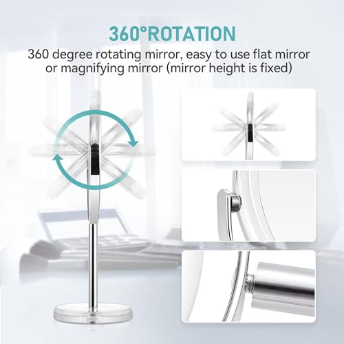 MIYADIVA 20X Magnifying Makeup Mirror - Double Sided with Stand
