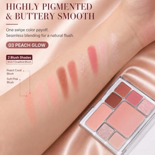 All-in-One Makeup Palette - 6 Eyeshadow, Blush & Contour