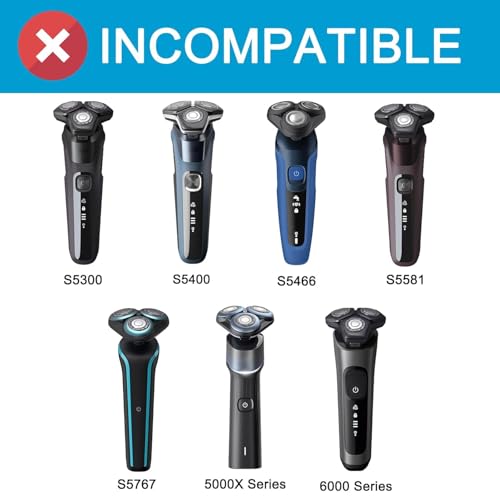 SH50 Replacement Blades Compatible with Philips Aquatec Shaver, 5000 Shavers Series, 6-pc Blades with Retaining Rings