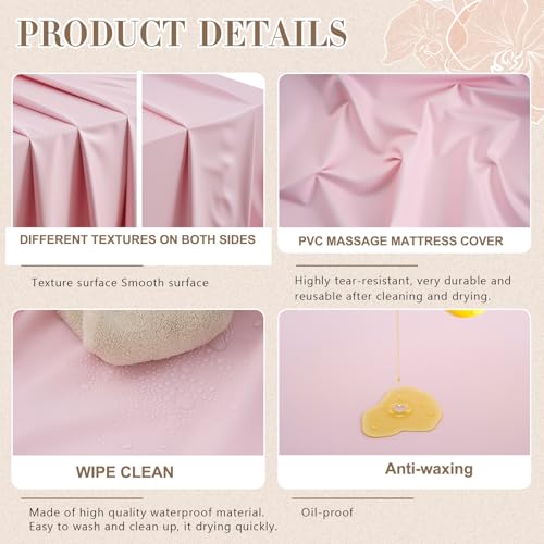 CroBlissful Reusable PVC Wax Mat for Esthetician Bed & Massage Table, Pink