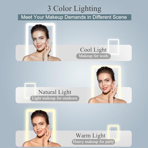 FUNTOUCH Rechargeable LED Travel Makeup Mirror with 72 Lights