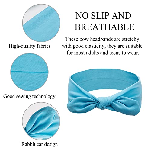 Huachi 12 Pack Bow Headbands for Women - Soft, Stretchy Hair Accessories