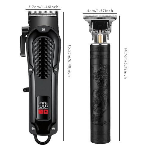 Cordless Hair Clipper Kit for Men with LCD Display & 8 Combs