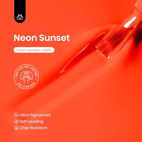 Beetles Neon Orange Gel Polish - 1pc 15ml Bright Vibrant Creme Orange (M)
