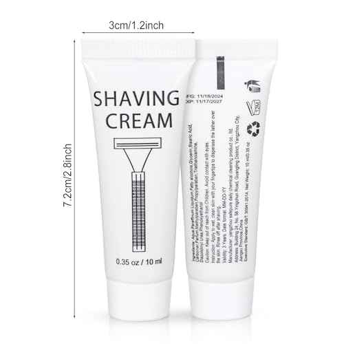 Pack of 200 Disposable Shaving Cream Bulk, Individually Wrapped, 10g/0.35 oz, Travel Size Hotel Toiletries Amenities