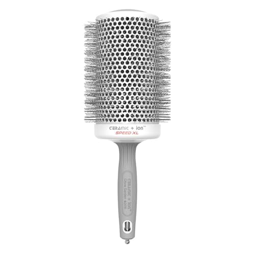Olivia Garden Ceramic + Ion Speed XL - Extra-Long Round Thermal Hair Brush - Not Electrical - Professional Blowout Brush for Normal to Thick Hair