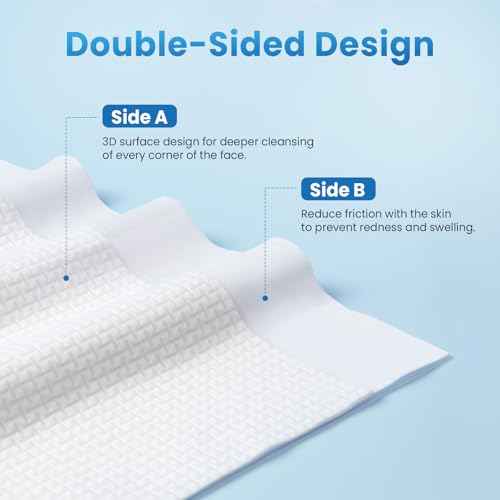 Borje Face Towels XL, Disposable Face Towel 10" x 12", 100 Count (2 Packs of 50), 100% USDA Biobased Facial Towelettes, Ultra Soft & Thick Makeup Remover Wipes for Women Cleansing