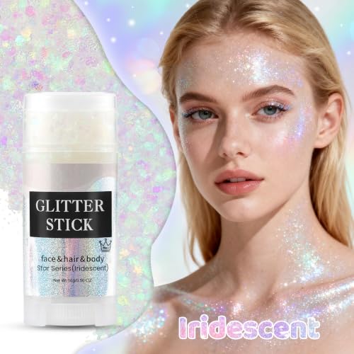 Iridescent Body & Hair Glitter Stick Waterproof Holographic Sparkle for Festivals & Performances