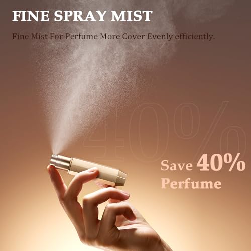 5ml Perfume Atomizer Travel Refillable, 3PCS Perfume Travel Refillable Bottle,Bottom-Filling Fragrances Perfumes Bottle,Mini Cologne Dispenser,Portable Sprayer (gold-pink)