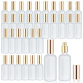 32 Pcs Glass Spray Bottle - Empty Frosted Reusable Perfume Bottle Cosmetic Container With Fine Mist Sprayer Pump for Travel Face Body Sprays (Light Gold)