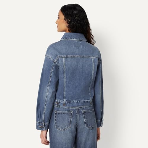 Amazon Essentials Women's Relaxed Cropped Denim Jacket