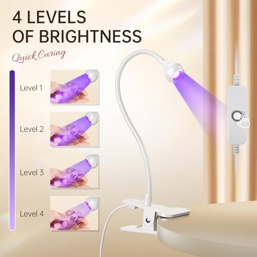 AORAEM White UV Nail Lamp for Gel Nails, LED Manicure Light, 1 Count