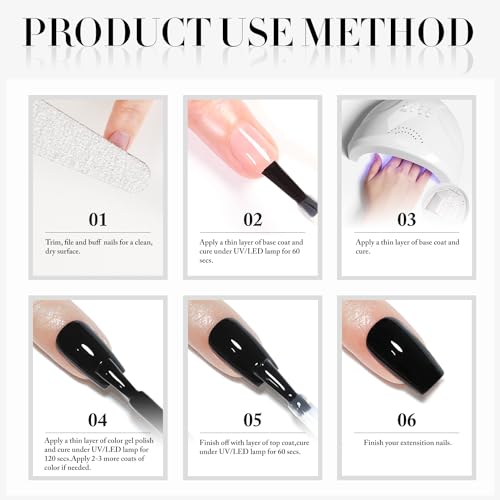 Double Rhythm Black & White UV LED Gel Nail Polish Set - 2 Pcs, 15ml