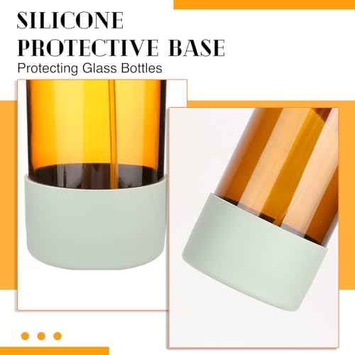 2 Pack/16 Oz Glass Spray Bottles, Refillable Empty Containers with Silicone Sleeve, Upgraded Adjustable Nozzle Spray Bottle Sets for Cleaning, Essential Oils, Hair (Amber)