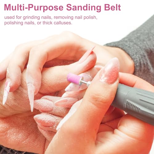 190 Pcs Nail Drill Sanding Bands & Bits Set for Acrylic Gel Manicures