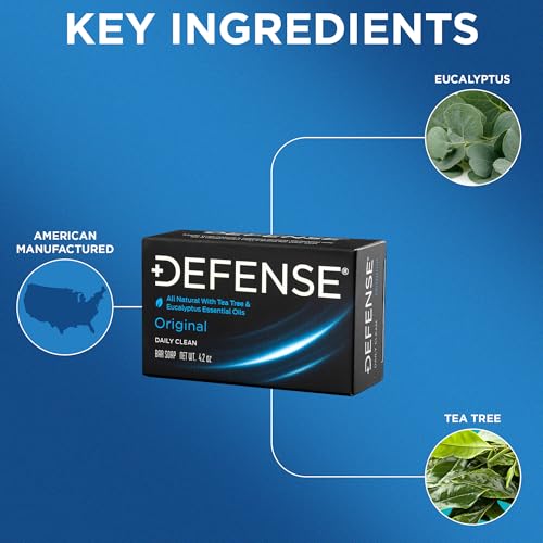 Defense Soap 5pk All Natural Tea Tree Bar Soap for Men | Made by Wrestlers with Tea Tree Oil & Eucalyptus Oil to Promote Healthy Skin
