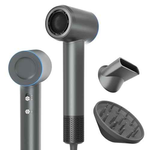 Hair Dryer, 160000 RPM High-Speed Ionic Hair Drye Portable Lightweight Blow Dryer with 500 Million Negative Ions, Hair Dryer with Magnetic Diffuser & Nozzle for Home and Travel