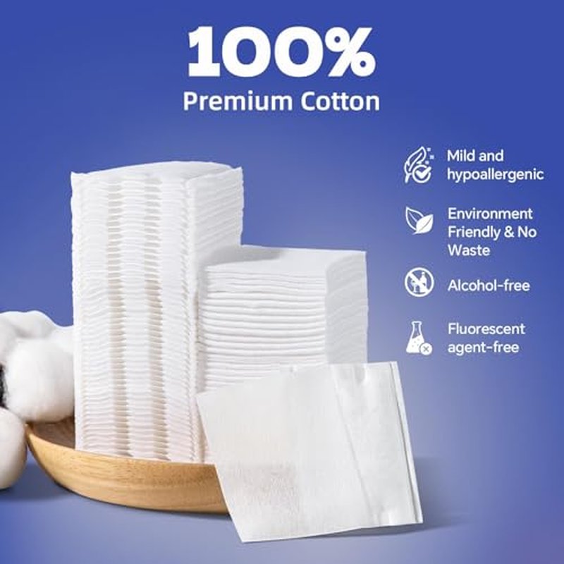 Cotton Makeup Remover Pads 475 Count | Lint-Free Face Pads