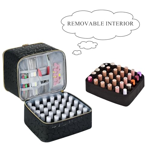 Professional Nail Polish Organizer Case Holds 30 Bottles & Nail Light