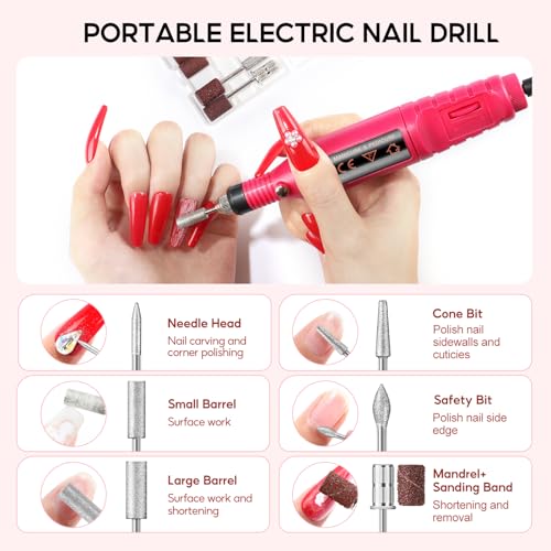 PEACECOLOR 53Pcs Gel Nail Polish Kit with UV Light & Drill - 35 Colors