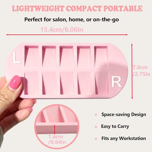 Press-On Nail Organizer Tray with 10 Slots & L/R Markers