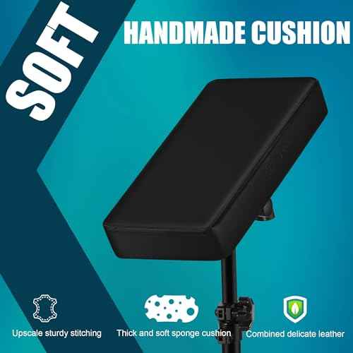 POARMEEY Tattoo Arm Rest Stand, Tattoo Armrest Adjustable Height with Thickened Black Leather Cushion, Portable Arm Rest for Studio