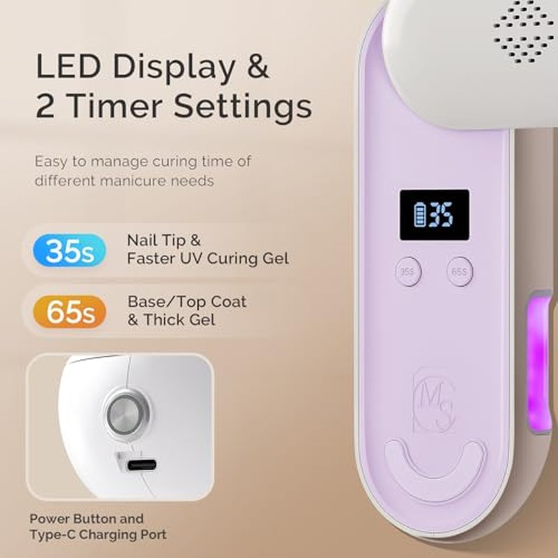 MelodySusie Cordless UV Nail Lamp P-PLUS20F - 48W with Rotatable Panel