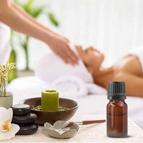 10 ml(1/3 oz) Sample Glass Bottles For Essential Oils 20 Pcs Empty Glass Dropper Vials With Orifice Reducers For DIY Perfume Aromatherapy Fragrance Cosmetic Oils (amber)