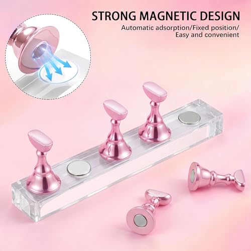 Nail Art Stand Kit with Magnetic Holders & Reusable Putty