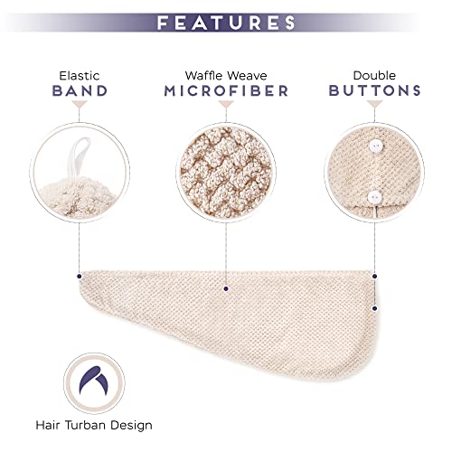 SimpleField Microfiber Hair Towel Wrap - 2 Pack, Quick Drying & Anti Frizz